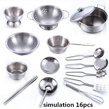 Load image into Gallery viewer, 40pcs Stainless Steel Kids House Kitchen Toy Cooking Cookware Children Pretend Play Kitchen Playset - Silver Toys For Children