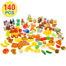 Load image into Gallery viewer, 140Pcs Cutting Fruits Vegetables Pretend Play kids Kitchen Toys Miniature Safety Food Sets Educational Classic Toy for Children
