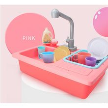 Load image into Gallery viewer, Color Changing Kitchen Sink Toys Heat Sensitive Thermochromic Dishwash Children&#39;s Kitchen Toy Pretend Play House Toys for Girls
