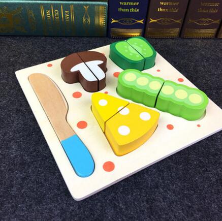 1 Set Safe Children Play House Toy Wooden Food Toy Cut Fruit Vegetable Kitchen Baby Kids Pretend Play Educational Toys