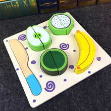 Load image into Gallery viewer, 1 Set Safe Children Play House Toy Wooden Food Toy Cut Fruit Vegetable Kitchen Baby Kids Pretend Play Educational Toys
