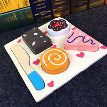 Load image into Gallery viewer, 1 Set Safe Children Play House Toy Wooden Food Toy Cut Fruit Vegetable Kitchen Baby Kids Pretend Play Educational Toys
